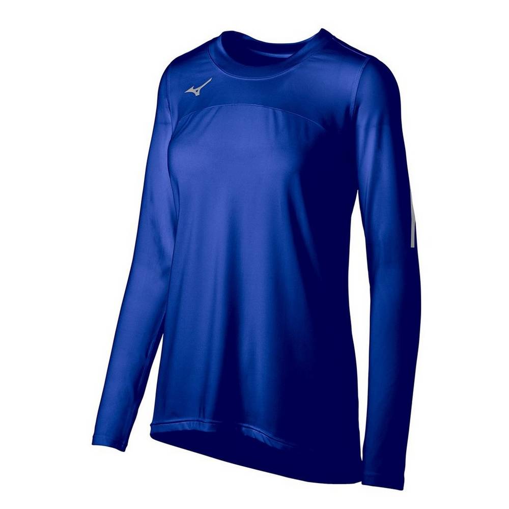 Womens Mizuno Techno VII Long Sleeve Volleyball Jersey Royal Philippines (LKRUPQ762)